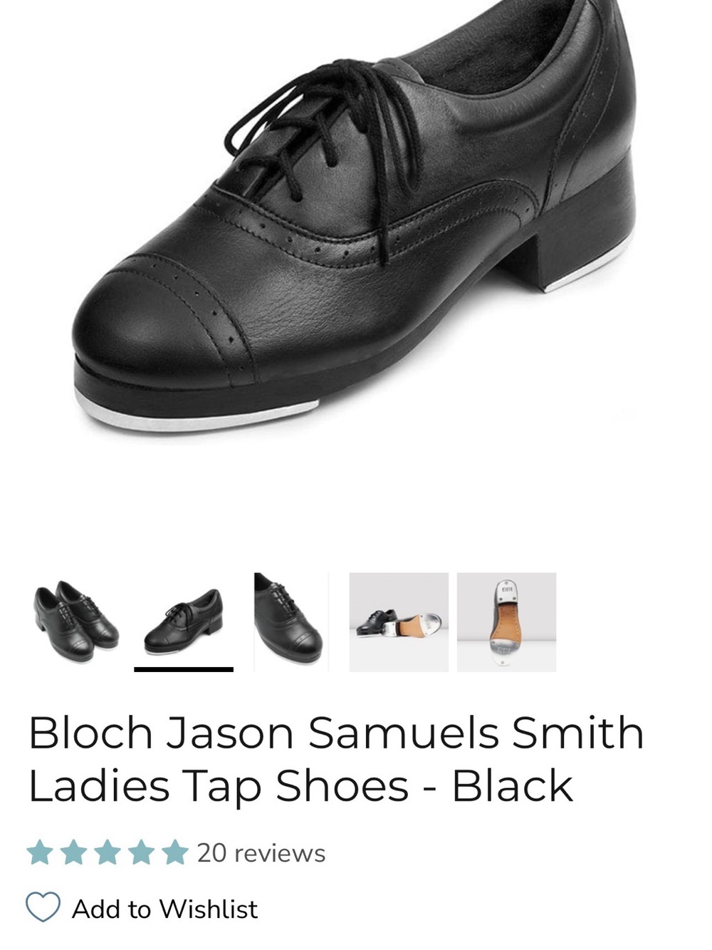 Bloch Black Lace-Up Women's Tap Oxfords